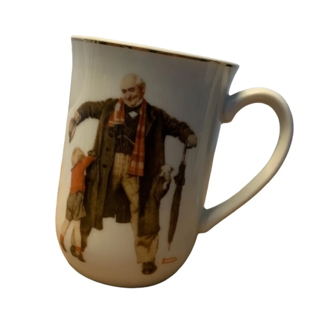 SET of 2 -1936 The Saturday evening post Coffee Mug/Cup Norman Rockwell
